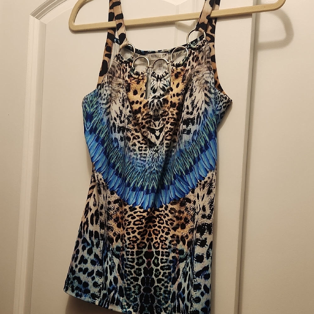 VENUS Multicolor Animal Print Tank Top